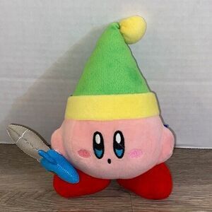 Kirby Plush with Sword Stuffed Figure San-Ei 7"